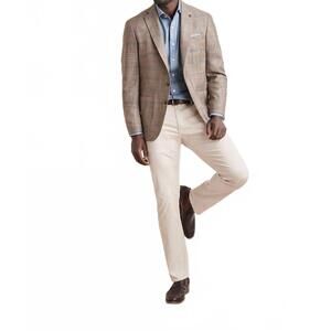 NEW PETER MILLAR leroy windowpane soft jacket in walnut
